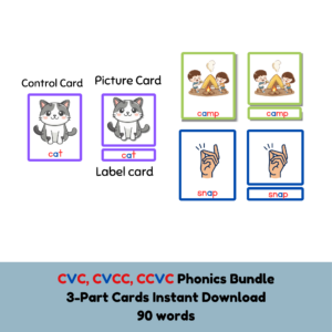 Phonics bundle 3-part cards